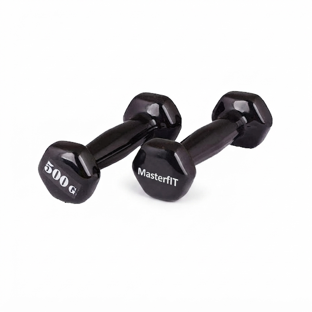 دمبل وزنه MasterFit مدل روکش دار وزن 500گرمی بسته 2 عددی